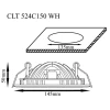 Встраиваемый светодиодный светильник Crystal Lux CLT 524C150 WH