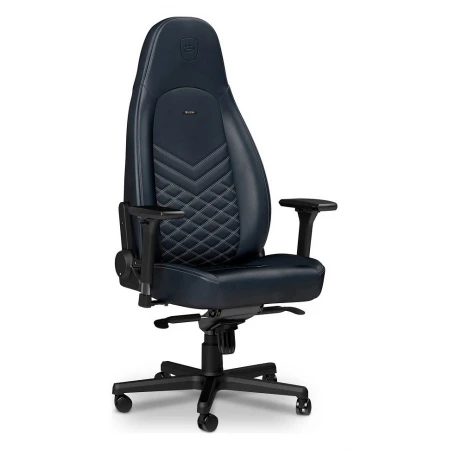 Геймерское кресло Noblechairs Icon, синий, черный, кожа