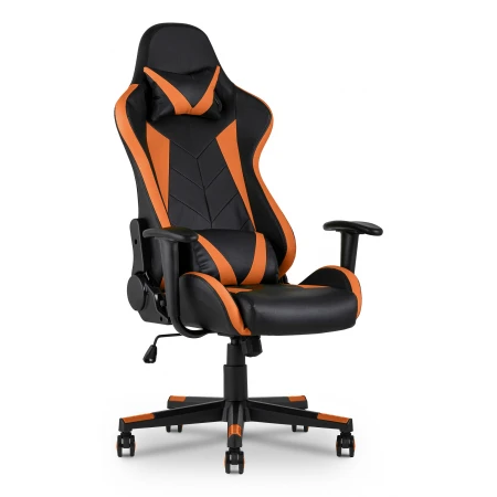 Игровое кресло TopChairs Gallardo, оранжевый, черный, экокожа