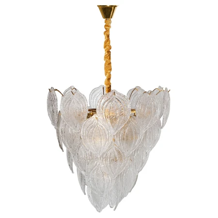 Люстра Garda Decor 92EL-YG18498-10P Textured Glass Chandelier Petal