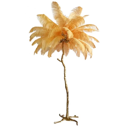 Торшер Delight Collection BRFL5014 beige/antique brass Ostrich Feather