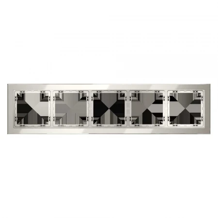 Рамка стеклянная Voltum S70 на 5 постов, (кашемир, стекло) VLS110503