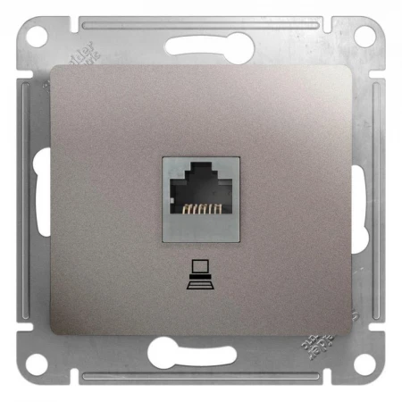 Розетка компьютерная RJ45 Systeme Electric Glossa 5e кат UTP платина GSL001281K