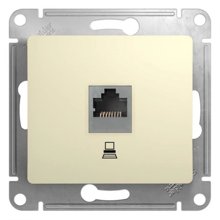 Розетка компьютерная RJ45 Systeme Electric Glossa 5e кат UTP бежевая GSL000281K