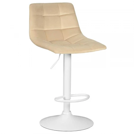Стул барный DOBRIN TAILOR WHITE (бежевый велюр (MJ9-10)) 5017_WhiteBase-LM TAILOR WHITE