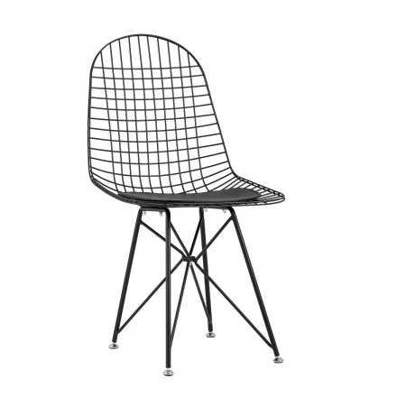 Кухонный стул Stool Group Eiffel черный с черной подушкой AFR-18B-P1 BL/BL