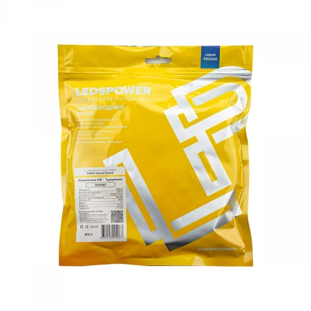 Светодиодная лента LEDS POWER трехрядная 2835 336/м (31Вт/м) 24В теплая, серия ПРО200 009087 Светодиодная лента LEDS POWER трехрядная 2835 336/м (31Вт/м) 24В теплая, серия ПРО200 009087