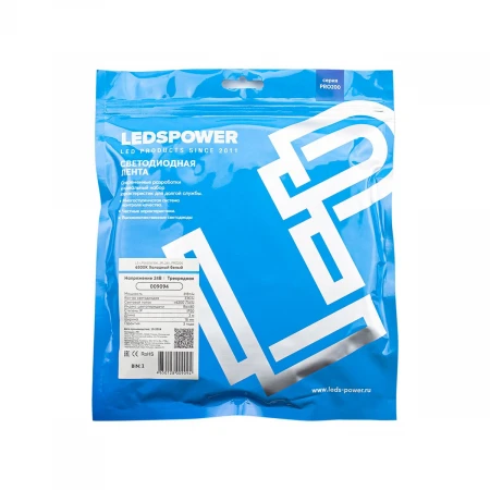 Светодиодная лента LEDS POWER трехрядная 2835 336/м (31Вт/м) 24В холодная, серия ПРО200 009094 Светодиодная лента LEDS POWER трехрядная 2835 336/м (31Вт/м) 24В холодная, серия ПРО200 009094