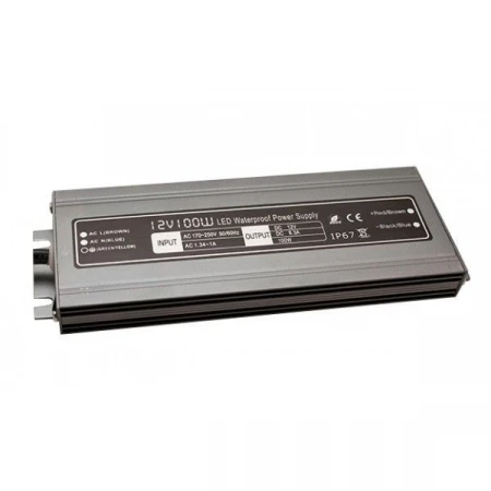 Блок питания LEDS POWER 100Вт 12В IP67 алюминий SLIM 003085
