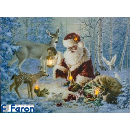 Световая картина "санта клаус в лесу", lt113