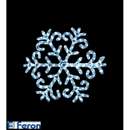 Световая фигура "снежинка голубая узорная", lt003