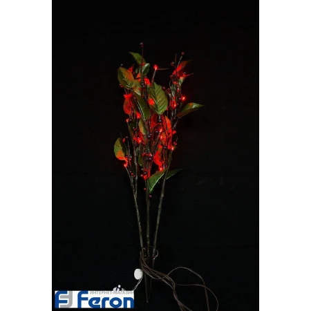 Световая фигура "красные ягоды с листьями", ld217b